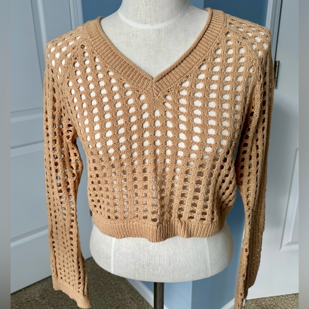 Cropped Small Gold/Tan Sweater